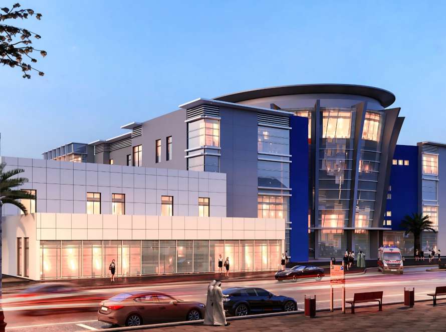 Exterior massing – G+3 street-side view